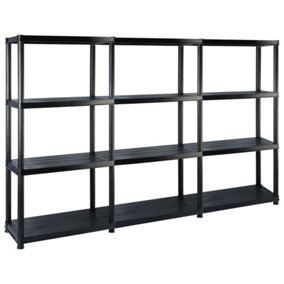 Berkfield Storage Shelf 4-Tier Black 183x30.5x130 cm Plastic