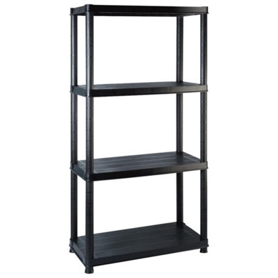 Berkfield Storage Shelf 4-Tier Black 244x30.5x130 cm Plastic