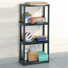 Berkfield Storage Shelf 4-Tier Black 61x30.5x130 cm Plastic