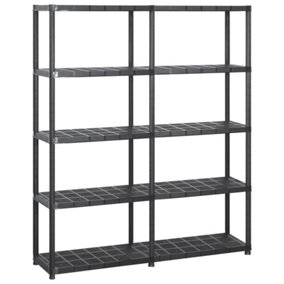 Berkfield Storage Shelf 5-Tier Black 142x38x170 cm Plastic