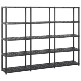 Berkfield Storage Shelf 5-Tier Black 213x38x170 cm Plastic