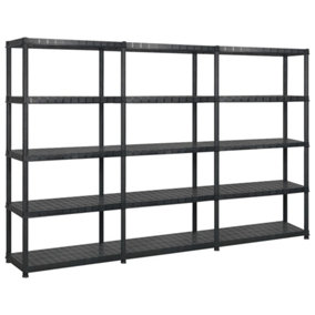 Berkfield Storage Shelf 5-Tier Black 255x40x185 cm Plastic