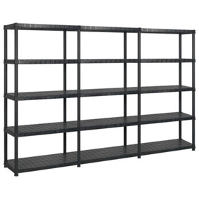 Berkfield Storage Shelf 5-Tier Black 274.5x45.7x185 cm Plastic