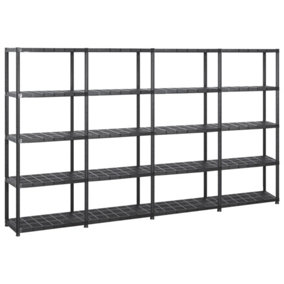 Berkfield Storage Shelf 5-Tier Black 284x38x170 cm Plastic