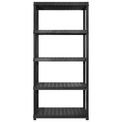 Berkfield Storage Shelf 5-Tier Black 366x45.7x185 cm Plastic