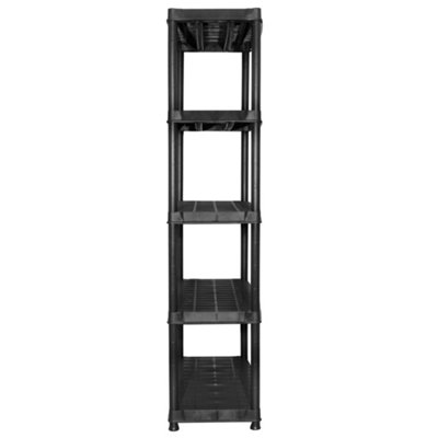Berkfield Storage Shelf 5-Tier Black 366x45.7x185 cm Plastic