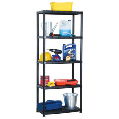 Berkfield Storage Shelf 5-Tier Black 71x38x170 cm Plastic