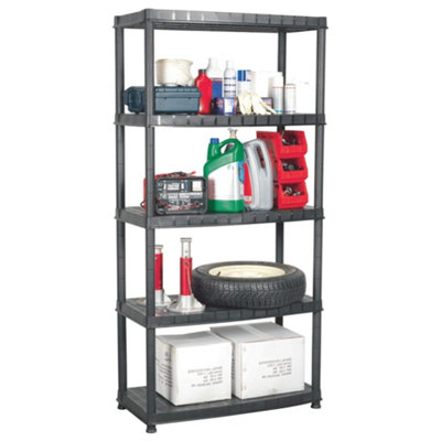 Berkfield Storage Shelf 5-Tier Black 91.5x45.7x185 cm Plastic | DIY at B&Q