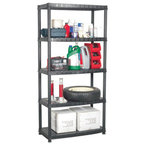 Berkfield Storage Shelf 5-Tier Black 91.5x45.7x185 cm Plastic