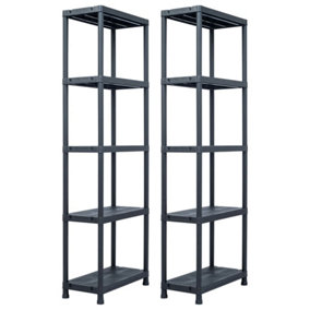 Berkfield Storage Shelf Racks 2 pcs Black 125 kg 60x30x180 cm Plastic