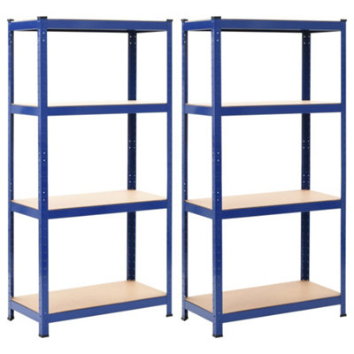 Berkfield Storage Shelves 2 pcs Blue 80x40x160 cm Steel and MDF