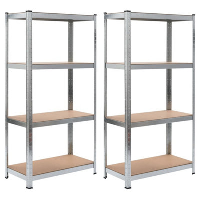 Berkfield Storage Shelves 2 pcs Silver 80x40x160 cm Steel and MDF