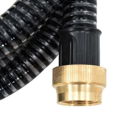 Berkfield Suction Hose with Brass Connectors 15 m 25 mm Black