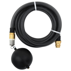 Berkfield Suction Hose with Brass Connectors 25 m 25 mm Black