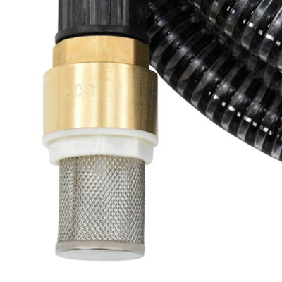 Berkfield Suction Hose with Brass Connectors 5 m 25 mm Black