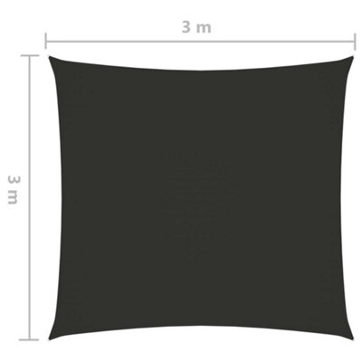 Berkfield Sunshade Sail Oxford Fabric Square 3x3 m Anthracite