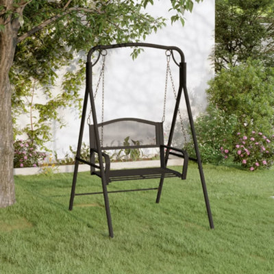 Berkfield Swing Bench 124 cm Black Steel