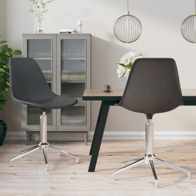 Berkfield Swivel Dining Chairs 2 pcs Light Grey PP