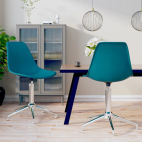 Berkfield Swivel Dining Chairs 2 pcs Turquoise PP