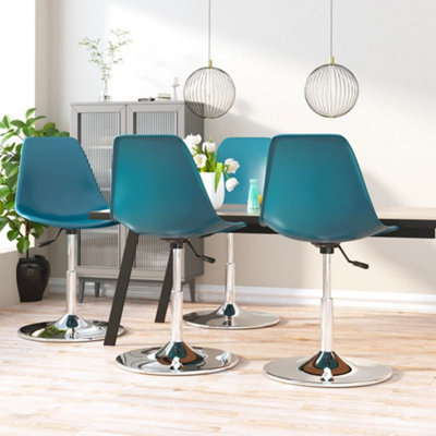 Berkfield Swivel Dining Chairs 4 pcs Turquoise PP