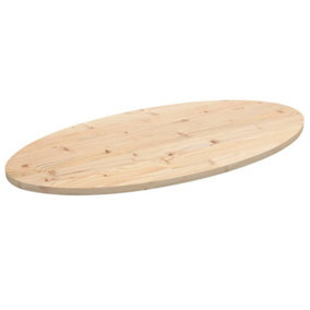 Berkfield Table Top 100x50x2.5 cm Solid Wood Pine Oval
