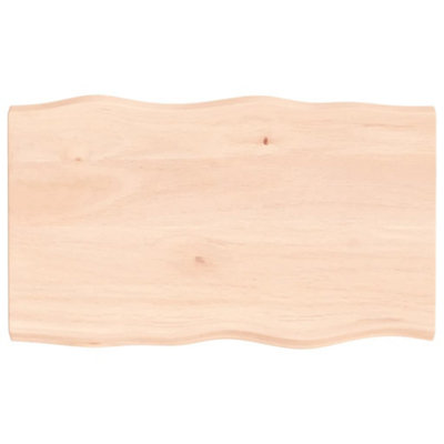Berkfield Table Top 100x60x4 cm Untreated Solid Wood Oak Live Edge