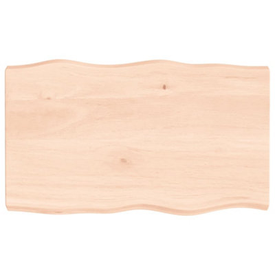 Berkfield Table Top 100x60x6 cm Untreated Solid Wood Oak Live Edge