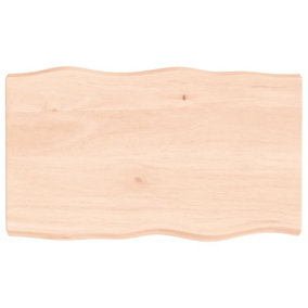 Berkfield Table Top 100x60x6 cm Untreated Solid Wood Oak Live Edge