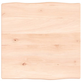 Berkfield Table Top 40x40x2 cm Untreated Solid Wood Oak Live Edge
