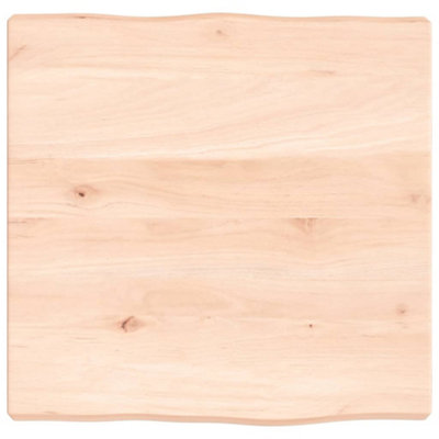 Berkfield Table Top 40x40x4 cm Untreated Solid Wood Oak Live Edge