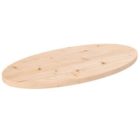 Berkfield Table Top 80x40x2.5 cm Solid Wood Pine Oval