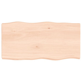 Berkfield Table Top 80x40x6 cm Untreated Solid Wood Oak Live Edge