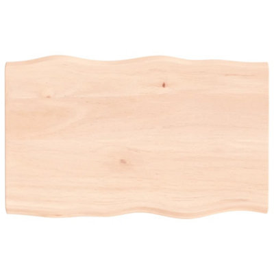 Berkfield Table Top 80x50x2 cm Untreated Solid Wood Oak Live Edge