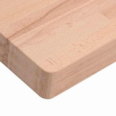 Berkfield Table Top 80x80x4 cm Square Solid Wood Beech