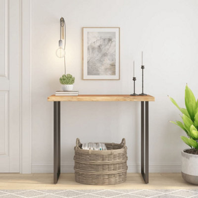 Berkfield Table Top 90x40x2.5 cm Rectangular Solid Wood Acacia Live Edge