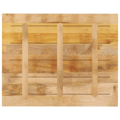 Berkfield Table Top 90x80x2.5 cm Rectangular Solid Wood Rough Mango