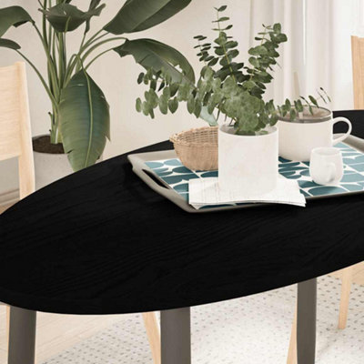 Berkfield Table Top Dark Brown 120x60x2 cm Solid Wood Oak Oval