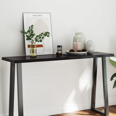Berkfield Table Top Dark Brown 140x40x(2-4) cm Treated Solid Wood Live Edge