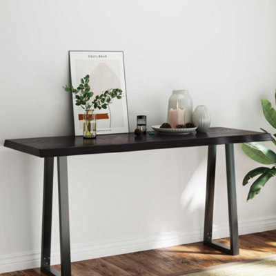 Berkfield Table Top Dark Brown 160x60x(2-6) cm Treated Solid Wood Live Edge