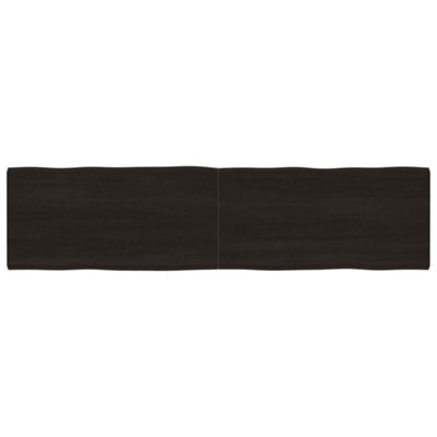 Berkfield Table Top Dark Brown 200x50x(2-6) cm Treated Solid Wood Live Edge