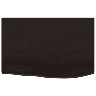 Berkfield Table Top Dark Brown 60x40x2 cm Treated Solid Wood Oak