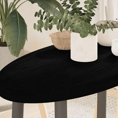 Berkfield Table Top Dark Brown 80x40x4 cm Solid Wood Oak Oval