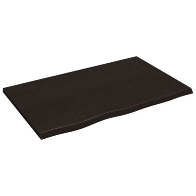 Berkfield Table Top Dark Brown 80x50x2 cm Treated Solid Wood Oak