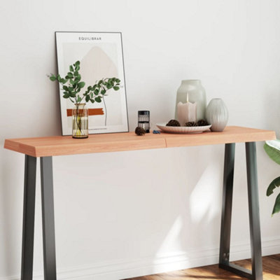 Berkfield Table Top Light Brown 140x40x(2-6)cm Treated Solid Wood Live Edge