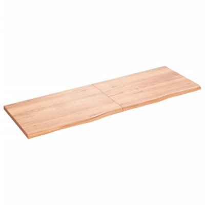Berkfield Table Top Light Brown 180x60x(2-4) cm Treated Solid Wood Oak