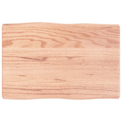 Berkfield Table Top Light Brown 60x40x4 cm Treated Solid Wood Oak Live Edge