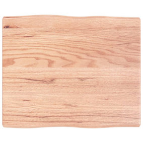 Berkfield Table Top Light Brown 60x50x4 cm Treated Solid Wood Oak Live Edge