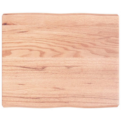 Berkfield Table Top Light Brown 60x50x6 cm Treated Solid Wood Oak Live Edge