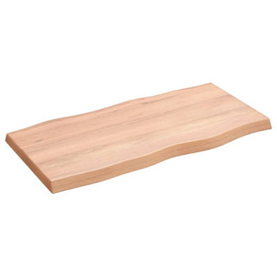 Berkfield Table Top Light Brown 80x40x4 cm Treated Solid Wood Oak Live Edge