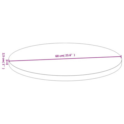 Berkfield Table Top Radius 60x2.5 cm Bamboo